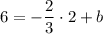 6= -\dfrac{2}{3} \cdot2+b