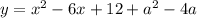 y=x^2-6x+12+a^2-4a