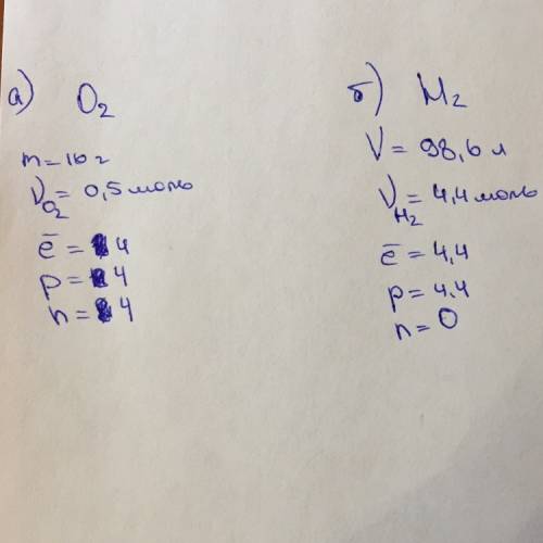 Решите плез завтра сдавать буду ! найдите число структурных частиц в а)16 граммах/кислорода б)98.6 л