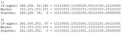 Тема: адресация в интернете ( 12 из егэ по информатике) 100 1) для узла с ip адресом 248.228.60.24