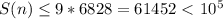 S(n) \leq 9*6828=61452\ \textless \ 10^5