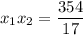 x_1x_2= \dfrac{354}{17}