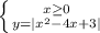 \left \{ {{x \geq 0} \atop {y=|x^2-4x+3|}} \right.