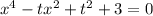 x^4-tx^2+t^2+3=0