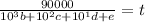 \frac{90000}{10^3 b + 10^2 c+ 10^1 d + e} = t