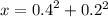 {x = 0.4}^{2} + 0.2 {}^{2}