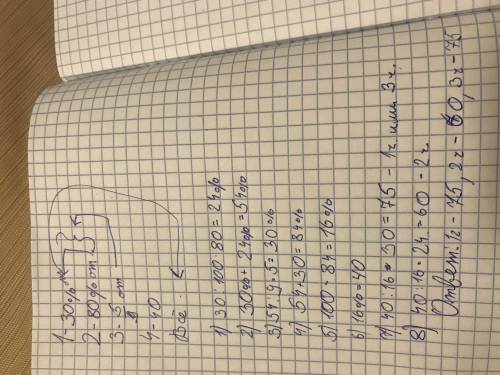 Даны четыре числа. первое число равно 30% от суммы этих чисел, второе число равно 80% от первого чис
