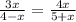 \frac{3x}{4-x} = \frac{4x}{5+x}