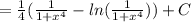 =\frac{1}{4}(\frac{1}{1+x^4}-ln(\frac{1}{1+x^4}))+C