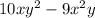 10xy^2-9x^2y