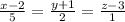 \frac{x-2}{5} = \frac{y+1}{2} = \frac{z-3}{1}