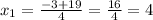 x_{1} = \frac{-3+19}{4} = \frac{16}{4} = 4