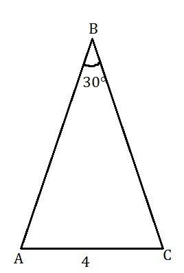 Вравнобедренном треугольнике abc с основанием ac=4cm, угол b = 30. вычислите длину ab