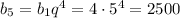 b_5=b_1q^4=4\cdot 5^4=2500