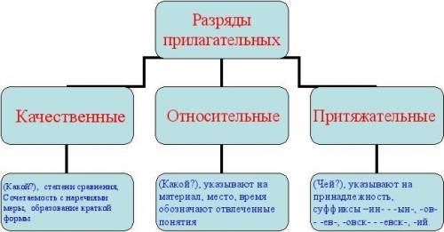 Заполнить таблицу разряды прилагательных по значению