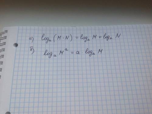 лучший ответ применив свойство логарифмов, преобразуйте выражение: а) log a (m * n), где m> 0,