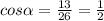 cos \alpha = \frac{13}{26} = \frac{1}{2}