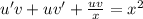 u'v+uv'+ \frac{uv}{x}=x^2