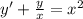 y'+ \frac{y}{x} =x^2