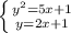 \left \{ {{y^2=5x + 1} \atop {y=2x + 1}} \right.