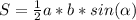 S= \frac{1}{2} a*b*sin(\alpha)