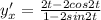 y'_{x} = \frac{2t -2cos2t}{1 -2sin2t}