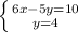 \left \{ {{6x-5y=10} \atop {y=4}} \right.