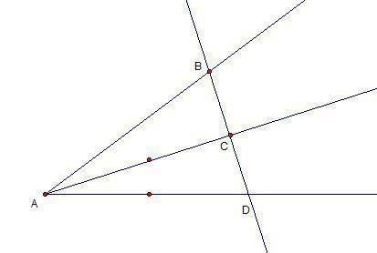 Докажите, что прямая отсекающая от сторон угла равные отрезки, перпендикулярна его биссектрисе.