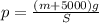 p = \frac{(m+5000)g}{S}