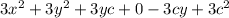 3x^2+3y^2+3yc+0-3cy+3c^2