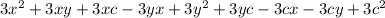 3x^2+3xy+3xc-3yx+3y^2+3yc-3cx-3cy+3c^2