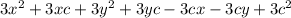 3x^2+3xc+3y^2+3yc-3cx-3cy+3c^2