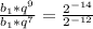 \frac{b_1*q^9}{b_1*q^7} = \frac{2^{-14}}{2^{-12}}