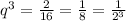 q^3= \frac{2}{16} = \frac{1}{8} = \frac{1}{2^3}