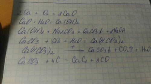 Напишите уравнения реакций, с которых можно осущ е- с твить следующие превращения: са → сао → са(он)