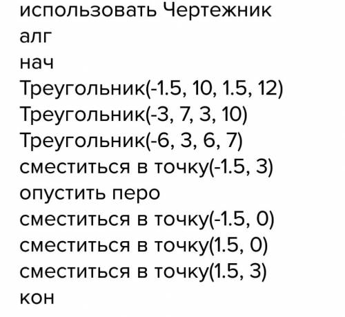 Составить алгоритм елка чертежник информатика 4 класс