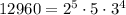 12960=2^5\cdot 5\cdot3^4