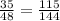 \frac{35}{48} = \frac{115}{144}