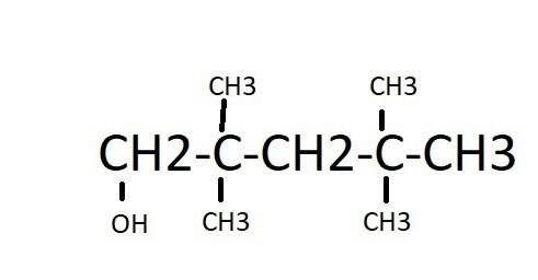 Назвать структурную формулу 2,2,4,4 тетраметилпентанол 1