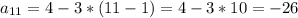 a_{11}=4-3*(11-1)=4-3*10=-26
