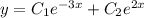 y=C_1e^{-3x}+C_2e^{2x}