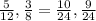 \frac{5}{12} , \frac{3}{8} = \frac{10}{24} , \frac{9}{24}