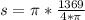 s= \pi * \frac{1369}{4* \pi }