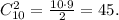 C_{10}^2=\frac{10\cdot 9}{2}=45.