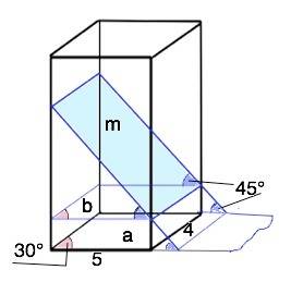 30 б. основанием прямой призмы является параллелограмм со сторонами 4 дм и 5 дм. угол между ними 30