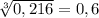 \sqrt[3]{0,216} = 0,6