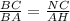 \frac{BC}{BA}= \frac{NC}{AH}