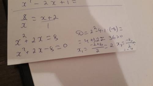 Решите графически уравнение 8/x = x+2