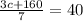 \frac{3c+160}{7} =40