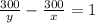 \frac{300}{y}- \frac{300}{x} =1